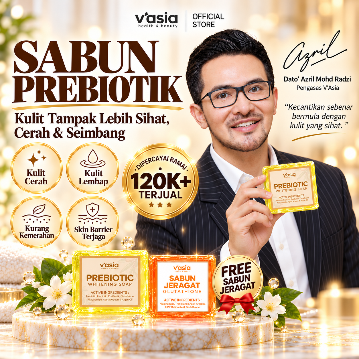 V'Asia Prebiotic Whitening Soap